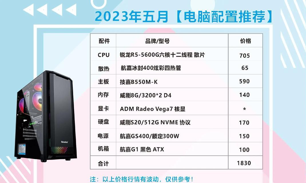 2024年最新电脑配置表发布（一览未来科技）