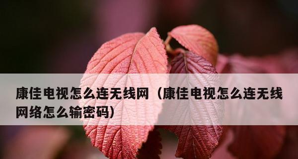 网络电视如何连接网络看电视（轻松享受多元化的网络电视节目）
